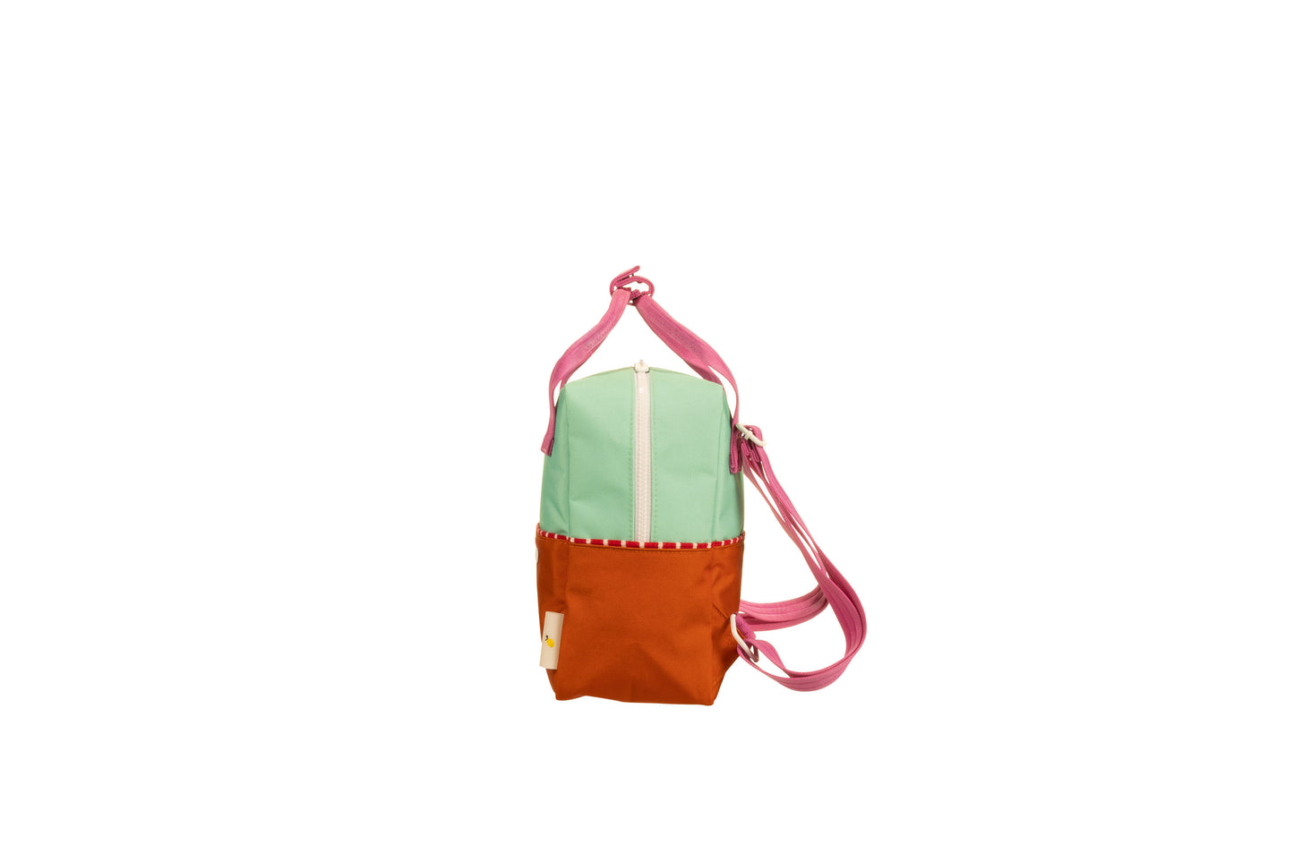 Rugtas klein Colourblocking - Towel green & Gravel orange