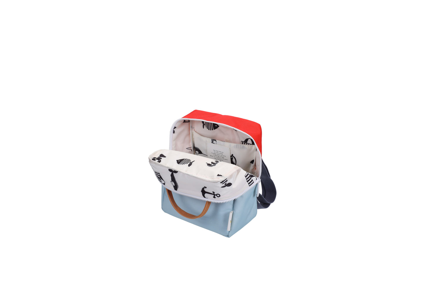 Rugtas klein Colourblocking - Red hat & Zissou blue