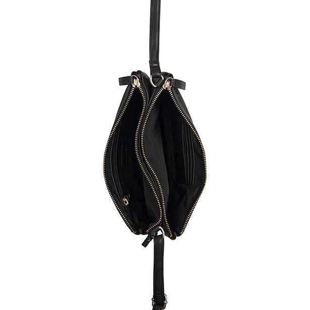 Schoudertas Soft Skylar Double Pocket Zip - Zwart