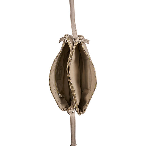 Schoudertas Soft Skylar Double Pocket Zip - Beige