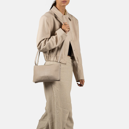 Schoudertas Soft Skylar Double Pocket Zip - Beige