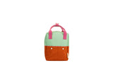 Rugtas klein Colourblocking - Towel green & Gravel orange