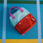 Rugtas klein Colourblocking - Towel green & Gravel orange