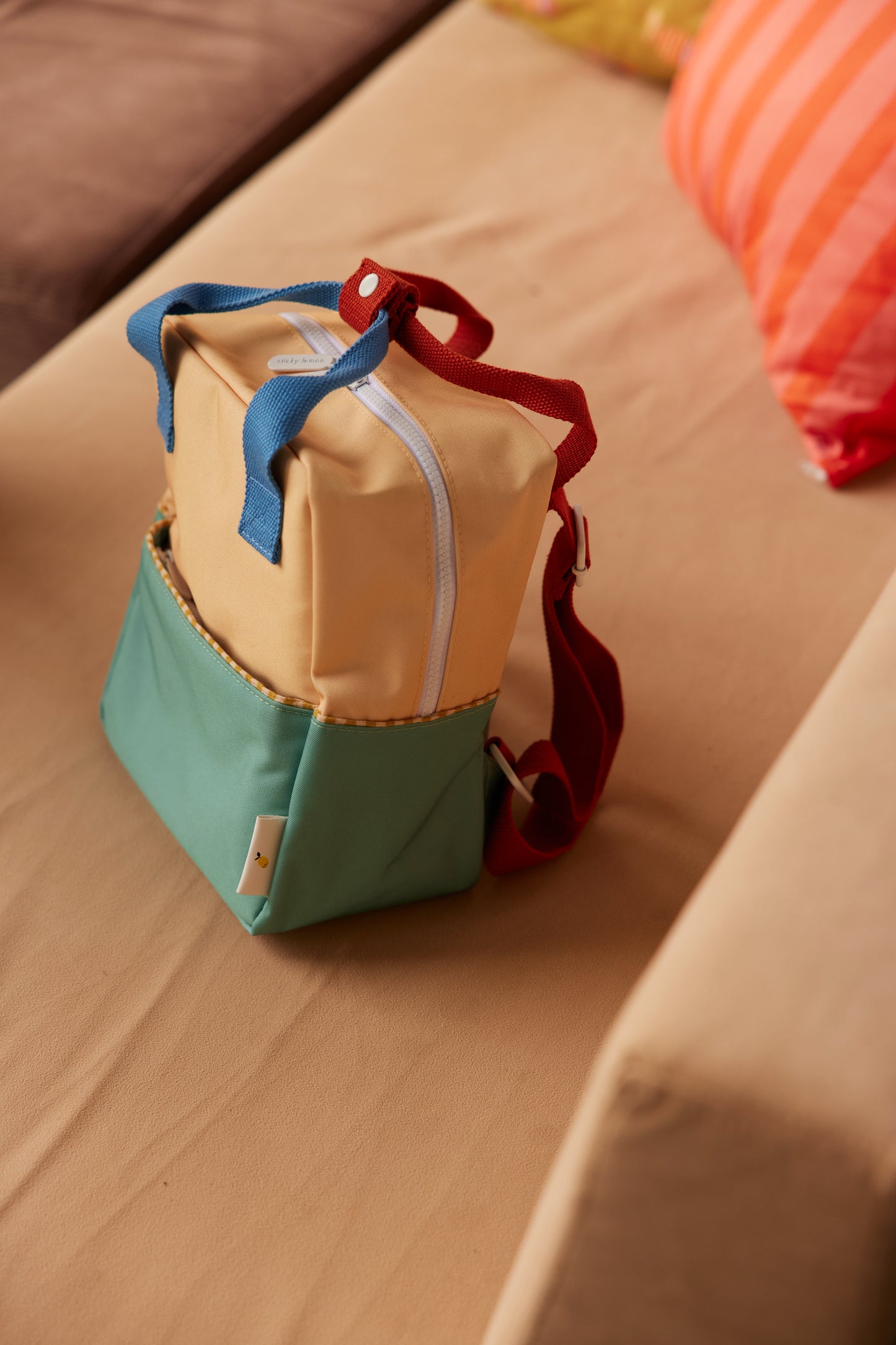 Rugtas klein Colourblocking - Sandy yellow & Aquatic green