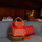 Rugtas klein Colourblocking - Lifebuoy orange & Coral pink