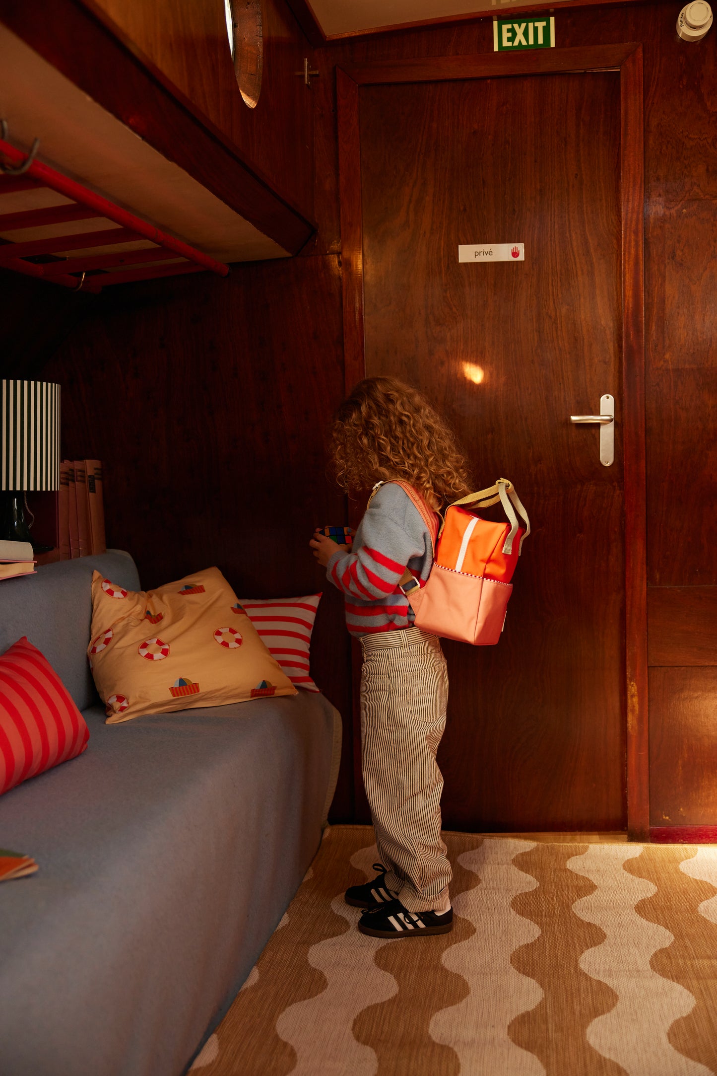 Rugtas klein Colourblocking - Lifebuoy orange & Coral pink