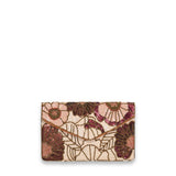 Flower Clutch - Dark brown / Pink