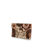 Flower Clutch - Dark brown / Pink