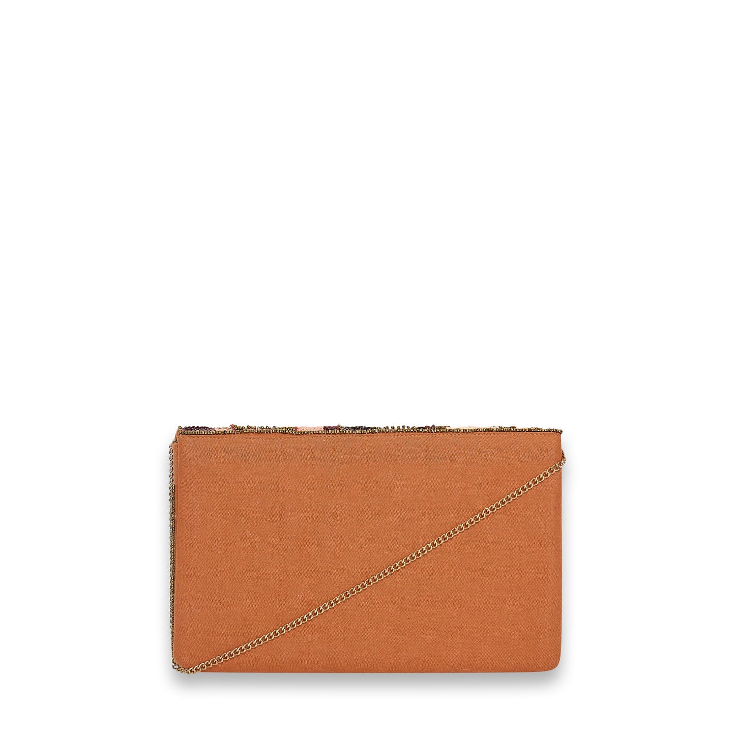 Flower Clutch - Dark brown / Pink