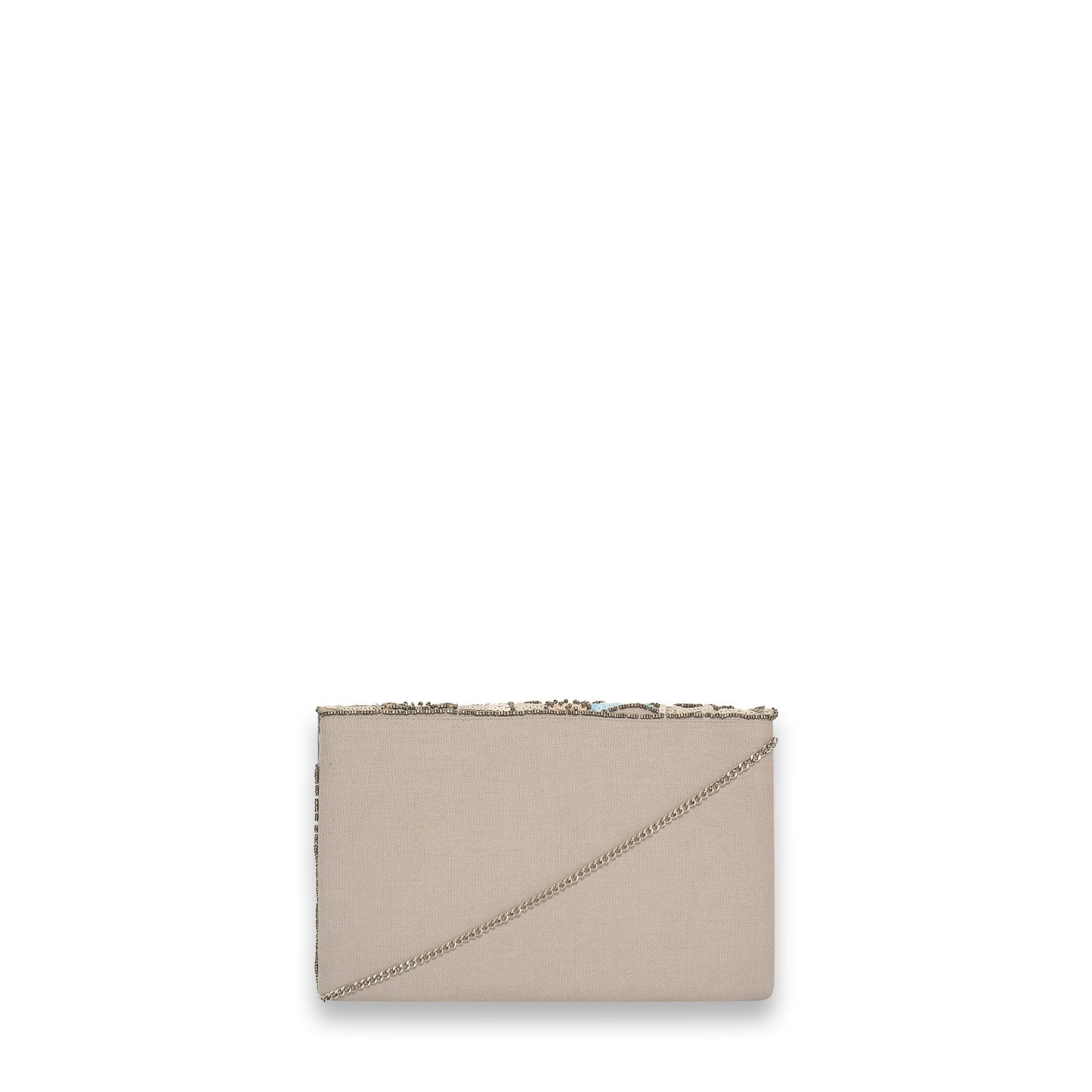 Flower Clutch - Cream / Light Blue
