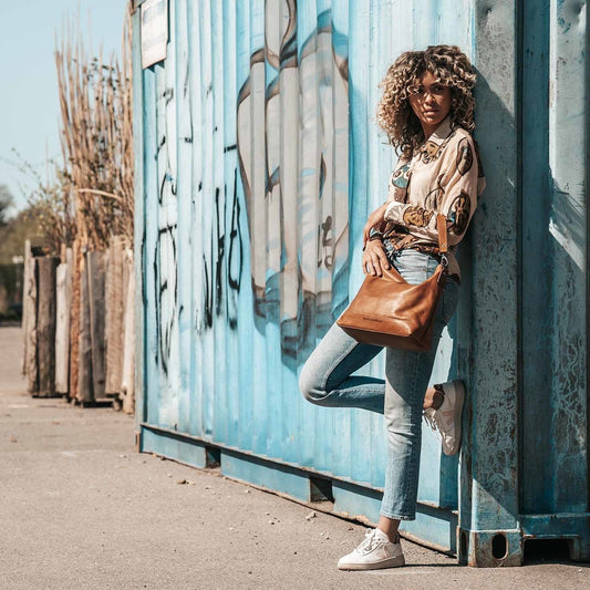 Schoudertas Amelia - Cognac